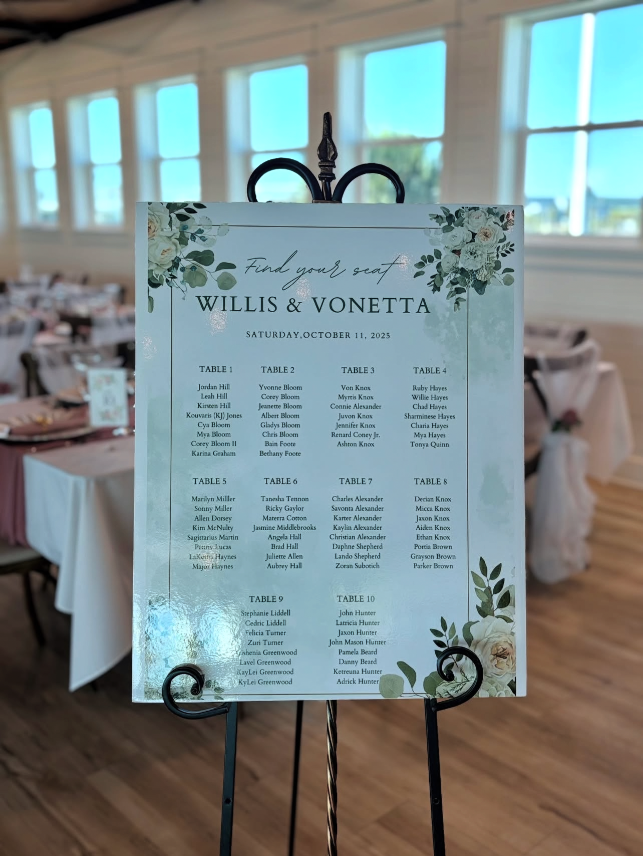 Wedding Seating Chart